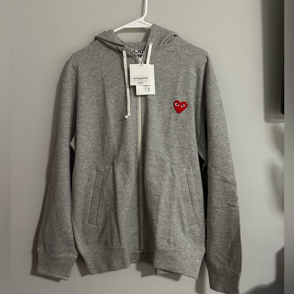 Gray comme des garçons zip up hoodie